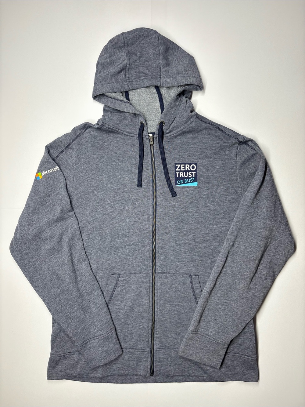 Sport-Tek Men's Full Zip Hooded Fleece Hoodie w/ Pockets Gray XL Zero Trust